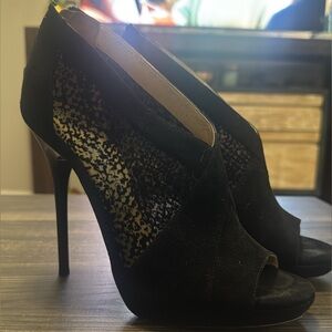 Jimmy Choo Elegant Black Peep-Toe Stiletto Heels